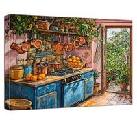 Cuisine Peinture Numero Adulte Thème Peinture par Numero Débutants, DIY Numéro d'Art Kits Adulte Loisir Creatif Paint by Numbers avec Pinceaux Peintures Acryliques, Decoration Maison 70x100cm,Model511