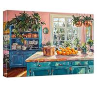 Cuisine Peinture par Numero Adulte, DIY Peinture par Numero Thème Paint by Numbers Enfant Débutants, Kit Creatif Adulte Pinceaux Dessin Pigment Acrylique, Decoration Maison Cadeau 100x150cm, Model545