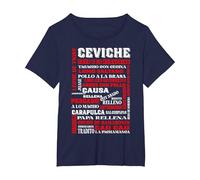 Cuisine péruvienne Chef Gourmand du Pérou - Pérou T-Shirt, Femme Grandes Tailles, Bleu Marine, 4X
