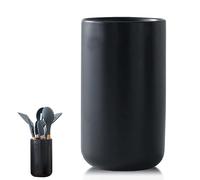 Cuisine porte-ustensile en céramique, récipient pour ustensile, support moderne, noir, 17,6 x 10,1 cm