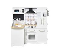 Cuisine pour enfant jeu d'imitation nombreux accessoires rangements évier réfrigérateur téléphone blanc