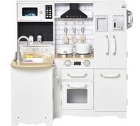 Cuisine pour enfant jeu d'imitation nombreux accessoires rangements évier réfrigérateur téléphone blanc Blanc G
