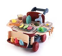 Cuisine pour Enfants 2 en 1 Circuit d'eau Robincool Kitchen Cart 39x23x27 cm Caddie de Courses, Lumières 14 Accessoires