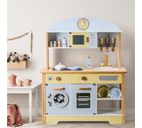 Cuisine pour enfants avec 16 jouets de nourriture et ustensiles de cuisine pour enfants en bois