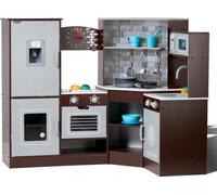 Cuisine pour enfants Cuisine jouet avec 24 accessoires - Cuisine marron pour enfants - Jeu de cuisine pour petits chefs