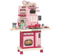 Cuisine pour enfants interactive - AIYAPLAY - 33 accessoires sons lumières rangement 3-6 ans - plastique - 67x25x87cm - rose