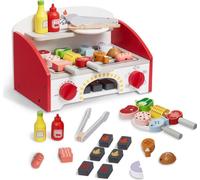 Cuisine pour enfants - Set de 26 grills en bois - Barbecue pour enfants - Jeu de rôle cuisine - Idée de cadeau pour les petits chefs cuisiniers