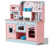 Cuisine pour Enfants-VEVOR-Ensemble Cuisine pour Tout-petits en Bois avec Lumières, Sons, Machine à Glaçons, Four, Évier