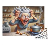 Cuisine Préparation Puzzle pour Adultes Puzzle 1000 Pièces Illustration Drôle Jeu de Puzzle 1000 Pièces Détente Famille 52x38cm/1000pcs
