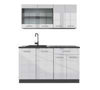 Cuisine R-Line 140cm sans PT Blanc Haute brillance Vicco