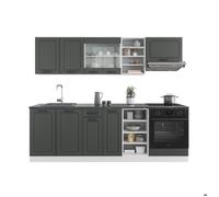 Cuisine R-Line, 240cm sans PT, Anthracite campagne/Blanc, Vicco 37680