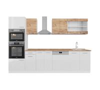 Cuisine R-Line, 300cm armoires bicolores, PT Chêne, Chêne blanc/force de l'or/Blanc, Vicco 58717