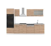 Cuisine R-Line, 300cm avec armoire haute, PT Marbre, Sonoma/Blanc, Vicco 29690