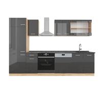 Cuisine R-Line 300cm PT Anthracite Anthracite Haute brillance/Chêne de force doré Vicco 42966