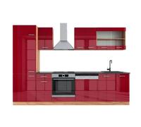 Cuisine R-Line 300cm PT Anthracite Rouge brillant/Chêne de force doré Vicco 43188
