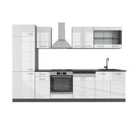 Cuisine R-Line, 300cm sans PT, Blanc Haute brillance/Anthracite, Vicco 34951