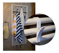 Cuisine salle de bain cintre Clips supports de rangement blanc clair cintre chauffé serviette radiateur Rail vêtements écharpe cintre crochets support 10pcs-white