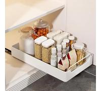 Cuisine Tiroir coulissant extensible coulissant Non percé, acier au carbone, 43 x 25 x 7 cm, Blanc