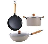 Cuisine Wok poêle à Soupe Pot Trois Ensemble de Famille Ajouter Une Combinaison épaisse