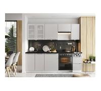 Cuisine - ZOYA - Gris Mat - 8 meubles - 2m40