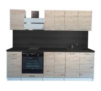 Cuisineandcie - Cuisine complete ECO Noyer Blanchi 240 cm - Set de 7 Meubles de Cuisine, Rangement Cuisine Equipée Complete