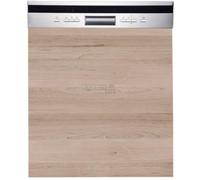Cuisineandcie - Façade Lave Vaisselle Semi-intégrable Eco Chêne Naturel L 60 cm, Habillage de Porte en Mélaminé 18mm avec Commandes à l'Extérieur