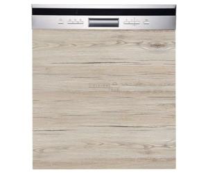 Cuisineandcie - Facade Lave Vaisselle Semi-intégrable Eco Noyer Blanchi L 60 cm, Habillage de Porte Lave Vaisselle EU avec Commandes à l'extérieur