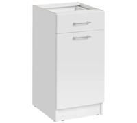 Cuisineandcie - Meuble Bas de Cuisine Eco Blanc 1 Porte 1 tiroir L 40 cm