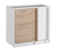 Cuisineandcie - MEUBLE CUISINE BAS D'ANGLE ECO Chêne Naturel 1 Porte L 105cm + 1 étagère - Meuble Bas Cuisine, Meuble d'angle Cuisine