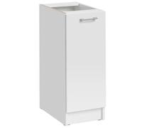 Cuisineandcie - Meuble Cuisine Bas ECO Blanc 1 Porte L 30 cm + 1 étagère - Meuble Bas Cuisine Rangement, Meuble Cuisine, Placard Cuisine Bas