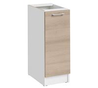 Cuisineandcie - MEUBLE CUISINE BAS ECO Chêne Naturel 1 Porte L 30 cm + 1 étagère - Meuble Bas Cuisine Rangement, Meuble Cuisine, Placard Cuisine Bas