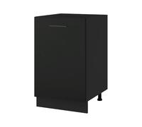 Cuisineandcie - MEUBLE CUISINE BAS LOVIA Noir Mat 1 Porte L 50 cm + 1 étagère - Meuble Bas Cuisine Rangement, Meuble Cuisine, Placard Cuisine Bas
