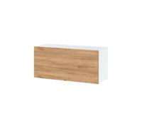 Cuisineandcie - MEUBLE HAUT DE CUISINE BELLISSI Chene Brut, Porte Relevable L 90cm + étagère- Meuble Cuisine Rangement, Meuble Cuisine, Armoire Cuisine