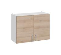 Cuisineandcie - MEUBLE HAUT DE CUISINE ECO Chêne Naturel 2 Portes L 60 cm + 1 étagère - Meuble Cuisine Rangement, Meuble Cuisine, Armoire Cuisine