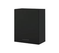 Cuisineandcie - Meuble haut de cuisine Lovia noir Mat 1 porte L 60 cm