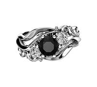 Cuisinier Bande Anneaux Zircon Ring Ladies Ring Bague en pour les femmes Perles Piercings Bijoux (Silver, 9)