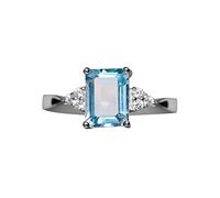 Cuisinier Bijoux Anneaux 925 arc-en- fiançailles bague de fiançailles 3 couleurs Accessoires Pinces Bijoux (Light Blue, 9)
