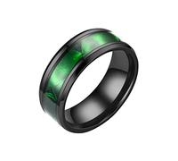 Cuisinier Choses Bagues inoxydable pour femmes hommes taille 6 13 largeur 8MM 6 couleurs anneau exquis noir sablé Bagues Cerceau Bijoux (Green, 9)