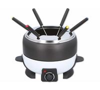 Appareil à fondue électrique 6 personnes Service à fondue 800W Caquelon 2L Anti-adhésif 6 Fourchettes Inox Cuisinier Deluxe