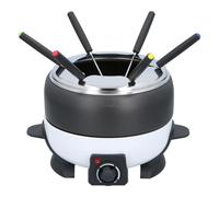 Appareil à fondue électrique 6 personnes Service à fondue 800W Caquelon 2L Anti-adhésif 6 Fourchettes Inox Cuisinier Deluxe