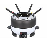 Cuisinier Deluxe Appareil á Fondue électrique 800W - Caquelon de 2L pour 6 Personnes - Convient pour Fromage et Chocolat - Incl. Fourchettes - Température Réglable