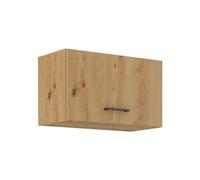 CUISINIER Meuble Haut hotte - Modena - 60 cm - Chene Artisan et Noir Mat