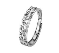 Cuisinier Trucs Anneaux Index Finger Single Ring Student Personality Design Sense Cold Style All Ring Anneaux Porte-clés Bijoux (Silver, One Size)