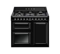 Cuisinière 100 cm Smeg Victoria Four électrique / Table de cuisson à Gaz TR103BL Noir