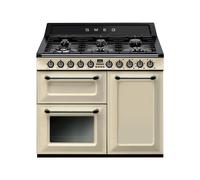 Cuisinière 100 cm Smeg Victoria Four électrique / Table de cuisson à Gaz TR103P Crème