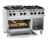 Cuisinière 6 feux MFG 7360 avec four electrique GN 2/1 et soubassement ouvert G