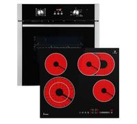 Cuisinière | Four encastré 60cm BO8805SS | 59cm Plaque vitrocéramique CH5901RL | Grill | Air chaud | Minuterie automatique | Vitrage d'isolation thermique 2 voies | Verrouillage enfant | Interrupteur