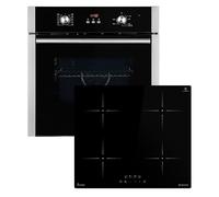 Cuisinière: 60cm Four encastrable BO8805SS + 59cm Plaque Induction IH85900RL | Gril | Air chaud | Timer automatique | Double Vitrage d'isolation thermique | Sécurité enfant | SET8805IH859RL