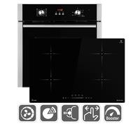 Cuisinière: Four encastré 60cm BO8805SS + 77cm Plaque à induction IH87704RL | Grill | Air chaud | Minuterie automatique | Vitrage d'isolation thermique 2 voies | Verrouillage enfant | Interrupteur |