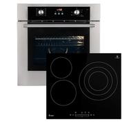 Cuisinière: Four encastré 60cm BO8810SS + 59cm Plaque vitrocéramique KF5903SP | Grill | Air chaud | Éléments télescopiques extensibles | Minuterie automatique | SET8810KF593SP